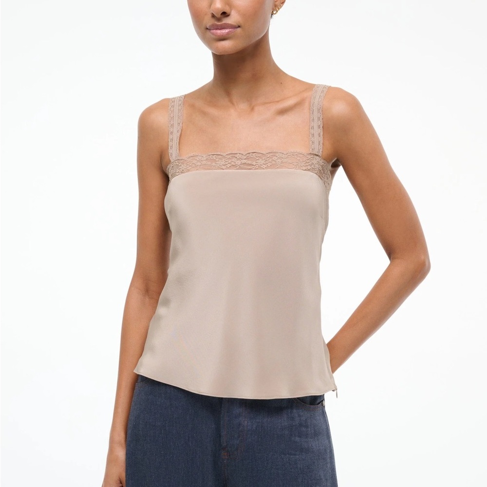 Silk Top w Lace Trim